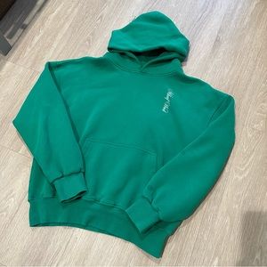 vintage green boxy fit hoodie